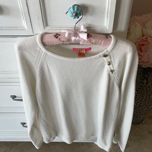 Lilly Pulitzer Sweater with Gold Coastal  Buttons. Size M. Worn Once!